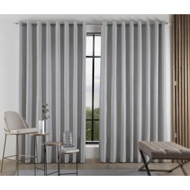 Imagem de Cortina Para Sala E Quarto Madras 4,00X2,80 Ilhos Bege - Confecções ev