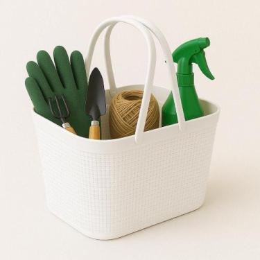 Imagem de Cesto Organizador Juta Com Alças Rattan de Plástico Resistente Capacid