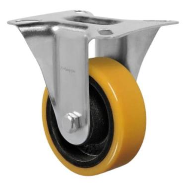 Imagem de Rodízio Fixo Placa Poliuretano 170Kg 3 Pol 10,3Cm De Altura Fl312-Pe -