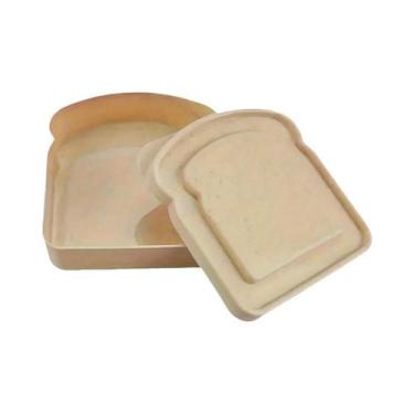 Imagem de Recipiente De Sanduíche De Plástico Reutilizável, Lancheira Em Forma D