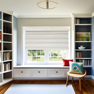 Imagem de Persiana Rolo Double Vision Zebra Bege 160 (L) x 160 (A) Cortina C/ Bandô e Kit Instalação 1,60x1,60