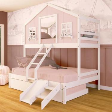 Imagem de Treliche Casal/ Solteiro Casinha dos Sonhos Kit Escada/ Escorregador M