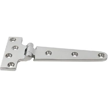 Imagem de Dobradiça em forma de T Dobradiça de aço inoxidável engrossado dobradiça de porta de vidro dobradiças de porta dobradiças de porta resistentes, 15,1 x 7,5 x 0,45 cm | Prata