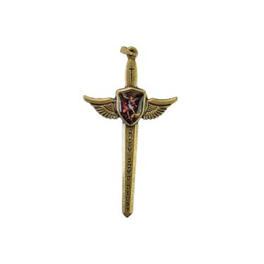 Imagem de Pingente Espada De São Miguel Arcanjo Guerreiro Valente Defendei-nos No Combate (1)