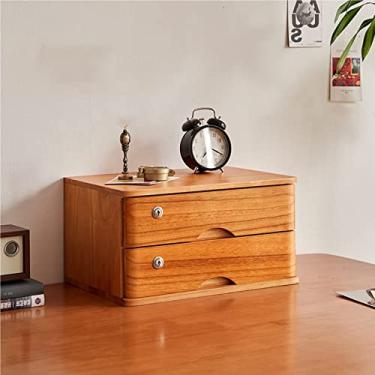 Imagem de Caixa de armazenamento de secretária com gavetas - Organizadores de arquivadores de secretária, arquivador plano de 1/2/3/4 níveis com fechadura, arquivador de secretária com gavetas, arquivador de