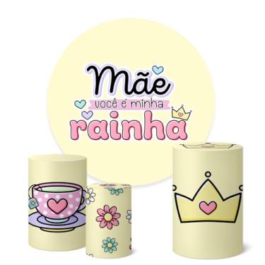 Imagem de Trio Capas Cilindro + Painel Redondo Sublimado 1,50m Dia Das Mães (K1MAE013)