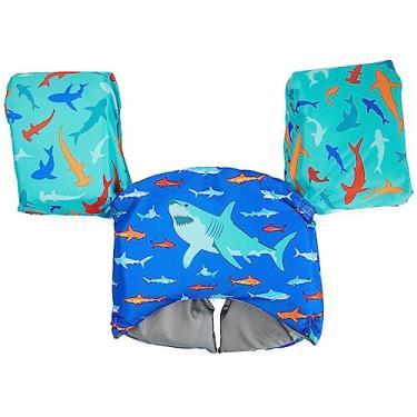 Imagem de SwimWays Swim Trainer, US Coast Guard Approved Life Vest Kids Swim Vest, Arm Floaties & Life Jackets for Kids 33-55 lbs, Shark