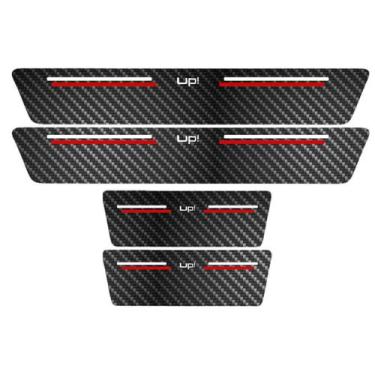 Imagem de Kit Soleira Protetora Porta Premium Red Fibra Carbono - UP! - Jhow Ade