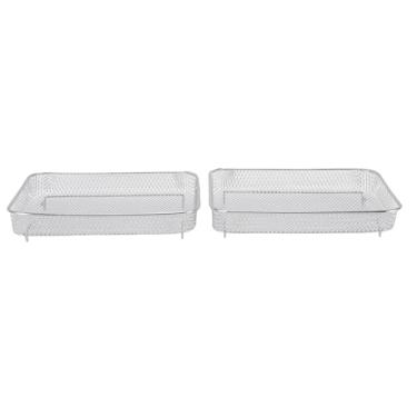 Imagem de Cesta de Fritadeiras, Bandeja de Fritadeira Cromada de Ferro, Fritadeira de Fritadeira de Frigideira Acessórios para Malha de Fritadeira para Cozinhar As Asas de Frango Batatas
