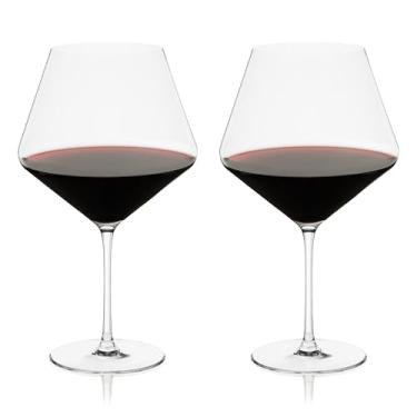 Imagem de Viski Taça de vinho de cristal Liminal Borgonha, copos ultrafinos leves e transparentes, copos elegantes para Chardonnay, Pinot Noir e vinhos tintos, 652 g, conjunto de 2