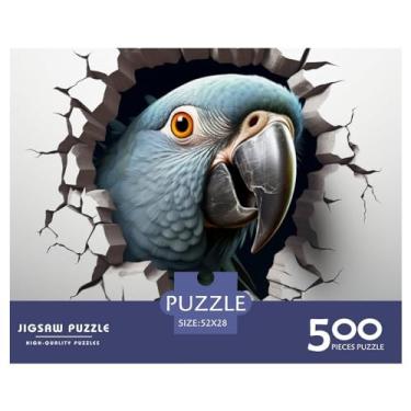Imagem de Quebra-cabeça divertido de pássaros adultos 500 peças animal 3D alívio do estresse brinquedo decoração educacional jogo intelectual relaxamento e inteligência 500 peças (52 x 38 cm)