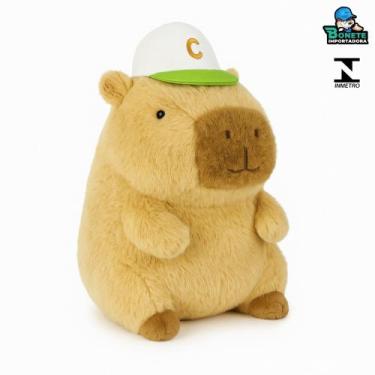 Imagem de Pelúcia Capivara 22cm com Chapéu Antialérgica Super Macia Brinquedo In