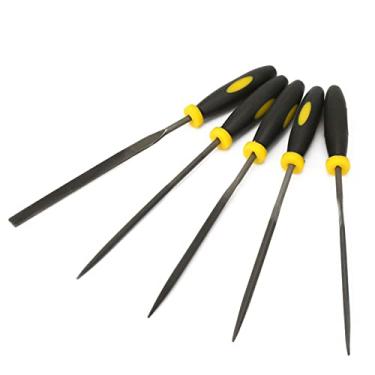 Imagem de Conjunto de Arquivos Planos de Sortimento Plano para Trabalho de Madeira, Mini Kit de Arquivo de Ralador de Aço Com Dentes Finos, Alça Suave Confortável, Ideal para Modelar e Polimento Fino (3*140mm)