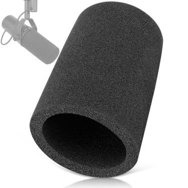 Imagem de ChromLives Protetor De Vento Para Sm7B, Filtro Pop Microfone Compatível Com Capa Espuma Shure, Redução Ruído Vento, Preto