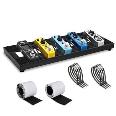 Imagem de GOGHOST Pedaleira De Guitarra Pequena, 15 X 5,7 1,18", Mini Placa Efeitos Em Liga Alumínio Preta Com Fita Adesiva Hookside