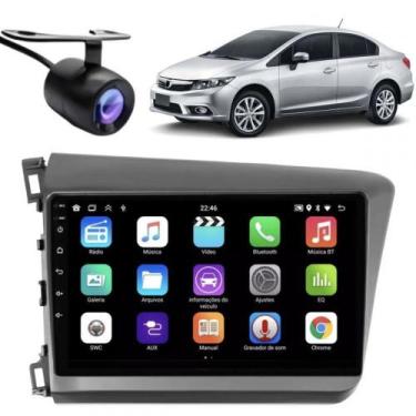 Imagem de Central Multimídia Android 2 Din Honda Civic Moldura 9" Câmera Ré Graf