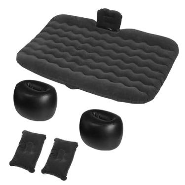 Imagem de Colchão Inflável para Carro com Extensor + Apoio para os Pés + 2 Travesseiros – Conforto e Praticidade nas Suas Viagens (Preto)