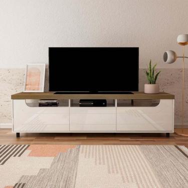 Imagem de Rack Para Tv Até 75 Polegadas 200cm 2 Portas 1 Gaveta Multimóveis Cr45325 Pinho/off White Pinho/off White