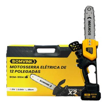 Imagem de Motosserra Elétrica Portátil 12 Polegadas | 2 Baterias 21V Recarregáveis | Compacta, Leve e Ergonômica | Ideal para Cortes em Jardins