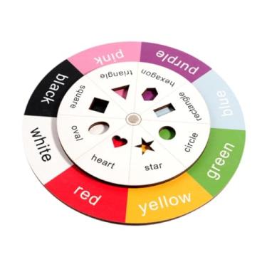 Imagem de Almencla Classificador de cores e formas, roda giratória, presente de aniversário, material didático, brinquedo de classificação de cores de madeira, educativo