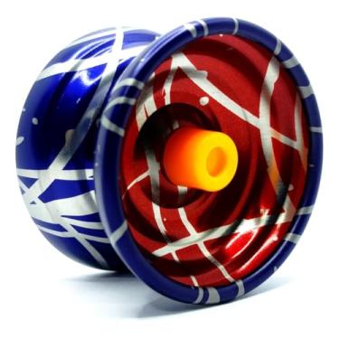 Imagem de Ioiô De Rolamento 7 Esferas De Aluminio (yo-yo, Io-io,ioio) (Azul com Vermelho)