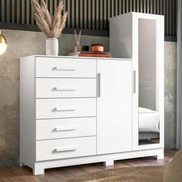 Imagem de Cômoda Dakota 2 Portas Branco com Espelho - CASA H