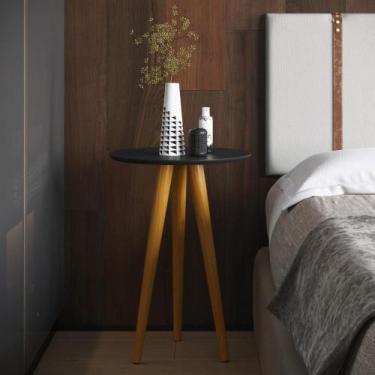 Imagem de Mesa Lateral Oval para Sala Osaka Preto - CASA H