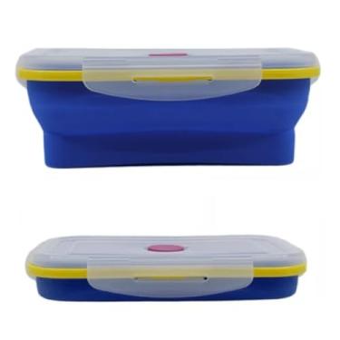 Imagem de Pote Retrátil para marmita - Food Box/Marmitex/Armazenamento de comida para congelar, livre de BPA - Modelo: 700ml Azul