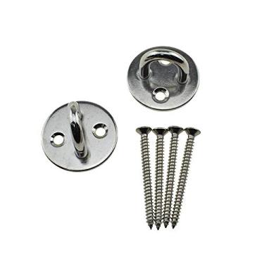 Imagem de Placas de almofada em forma de U gancho M6 âncora oblonga anel grampo parafuso de pressão soldado bem mantém o clima forte sem localização limitada para rede balanço aço inoxidável 304 com parafusos,