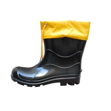 Imagem de Bota Cano Curto Com Polaina Borracha PVC Botina Profissional com C.A. Garra (Preto, BR, Adulto, Numérico, 40)