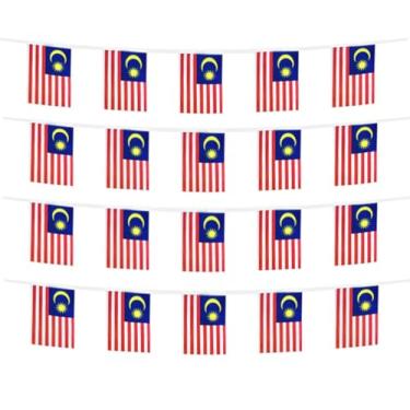 Imagem de FFILL 20 pés 20 bandeiras bandeira da Malásia, bandeira pequena da Malásia, para festas, lojas e decorações de bares, e celebrações do dia internacional. Bandeiras temáticas de países asiáticos - 29