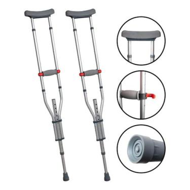 Imagem de Muleta Axilar Desmontável Regulável 3 Em 1 Hidrolight Cinza