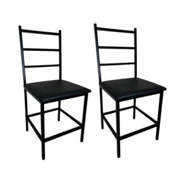 Imagem de Kit 2 Cadeiras Reforçada Para Cozinha E Sala Jantar Ana com Assento Pr