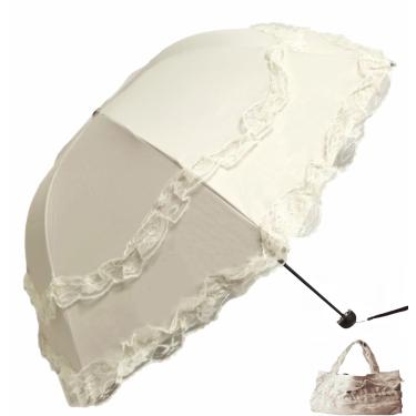 Imagem de Guarda-sol vintage de renda gótico lolita proteção solar UV bruxa cosplay sessão de fotos adereços decoração de festa, Off-white, M