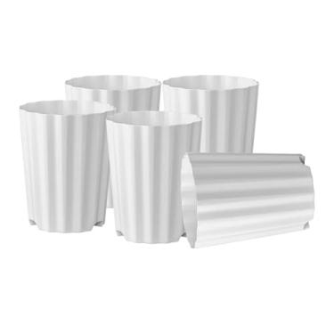 Imagem de Ioensy 5 peças de vasos de plantas para decoração de interiores, vasos de flores resistentes de 1,4 L para rosas, fazenda, hotel, pátio, apartamento, Branco