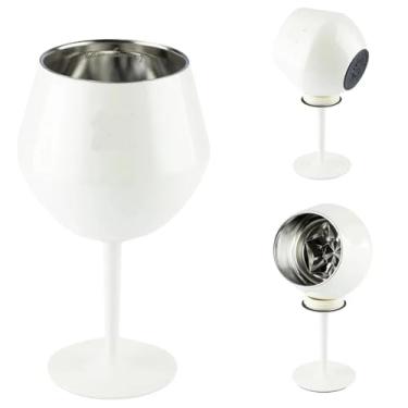 Imagem de Taça Térmica Prismática Aço Inoxidável 410ml, Copo e Taça 2 em 1 com Haste Removível, Parede Dupla com Isolamento a Vácuo, Vinho, Gin, Base de Silicone Não Arranhar, Lava-Louça, Marca ATM (Branco)
