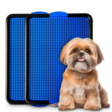 Imagem de Kit 2 Tapetes Sanitário Canino Higiênico Banheiro Tapete Lavável Banheiro Pet(Azul)