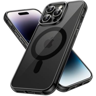 Imagem de JETech Capa Magnética para iPhone 14 Pro Max 6,7 Polegadas Compatível com o Carregamento sem fio MagSafe, Case para Celular à Prova de Choque, Capinha Parte Traseira Claro Anti-Riscos (Preto)