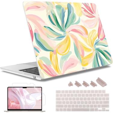 Imagem de May Chen Capa para MacBook Air de 13,6 polegadas versão 2025/2024/2023/2022 (modelo A2681 A3113 A3240, chip M2 M3 M4) – Capa rígida para laptop com capa de teclado e protetor de tela, flor