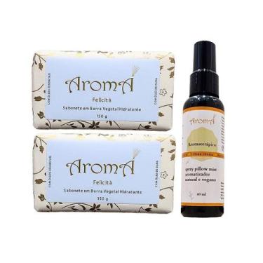 Imagem de Kit Bem Estar 2 Sabonetes Vegetais Felicità + Pillow Mist + Necessaire