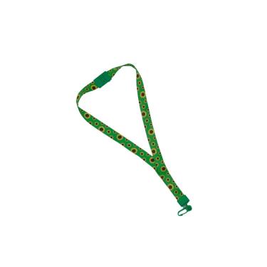 Imagem de Cordão para Crachá com Presilha Plástica e Trava Anti Sufocamento Girassol, Nylon, (2x42 cm), Verde, PlastPark, 2 unidades