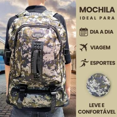 Imagem de Mochila Viagem Trilha Militar Grande Bolsa Mochilão Camuflada Mala Com