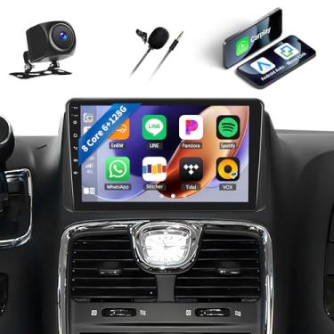 Imagem de [6+128G] Estéreo automotivo Android 15 de 8 núcleos para Dodge Grand Caravan 2011-2020/Chrysler Grand Voyager 2011-2015 com carro sem fio e Android Auto, rádio automotivo de 9 polegadas com link