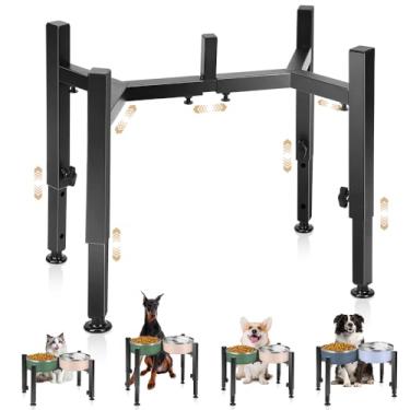 Imagem de Tigelas Ajustáveis para Cães com Suporte Elevado, Comedouro Elevado para Cães, 21.5 a 37 cm de Altura, 18 a 28 cm de Largura, Comedouro Elevad0o, Comedouros, Bebedouros e Acessórios para Cã es