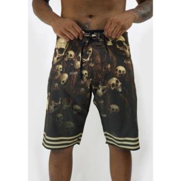 Imagem de Bermuda Água Alkary Caveira Raizes Preta-Masculino