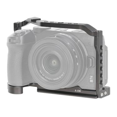 Imagem de FocusFoto Gaiola de câmera para câmera sem espelho Nikon Z30, equipamento de vlogging de vídeo de alumínio com sapata fria, montagem de parafuso de 1/10.2 cm-20, orifícios de localização de 3/20.3 cm