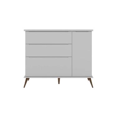 Imagem de Cômoda Infantil 1 Porta 3 Gavetas Valência-Cinza Acetinado - ÉdeCasaMóveis