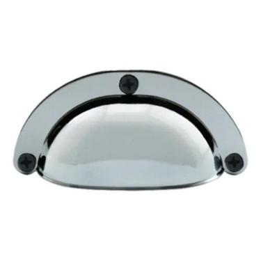 Imagem de Puxador Móveis Retrô Concha Metal Pequena Colonial Cromado