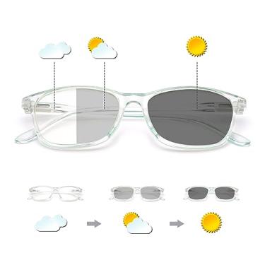 Imagem de MIRYEA Óculos De Sol Fotocrômicos Para Miopia, Transição Homens E Mulheres, Retrô, Tr90, Leve, Negativo, Preto, Armação Completa, Antirreflexo, Proteção Uv