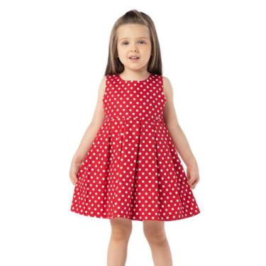 Imagem de Vestido Infantil Festa Frida Menina Bolinhas Minnie Vermelho - Vrasalo